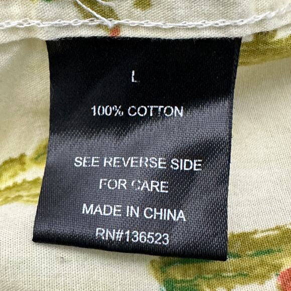 Brooklyn Cloth Shirt Mens Large Yellow Cactus Print 100% Cotton Retro Quirky - Picture 5 of 5